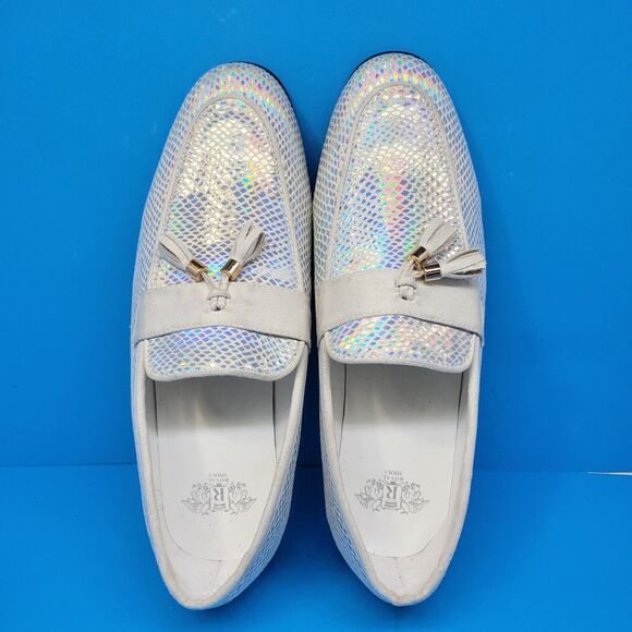 Royal Shoes Mens LF-8881 Silver Half Strap Tasseled Loafers Size US 10 EC main image 6